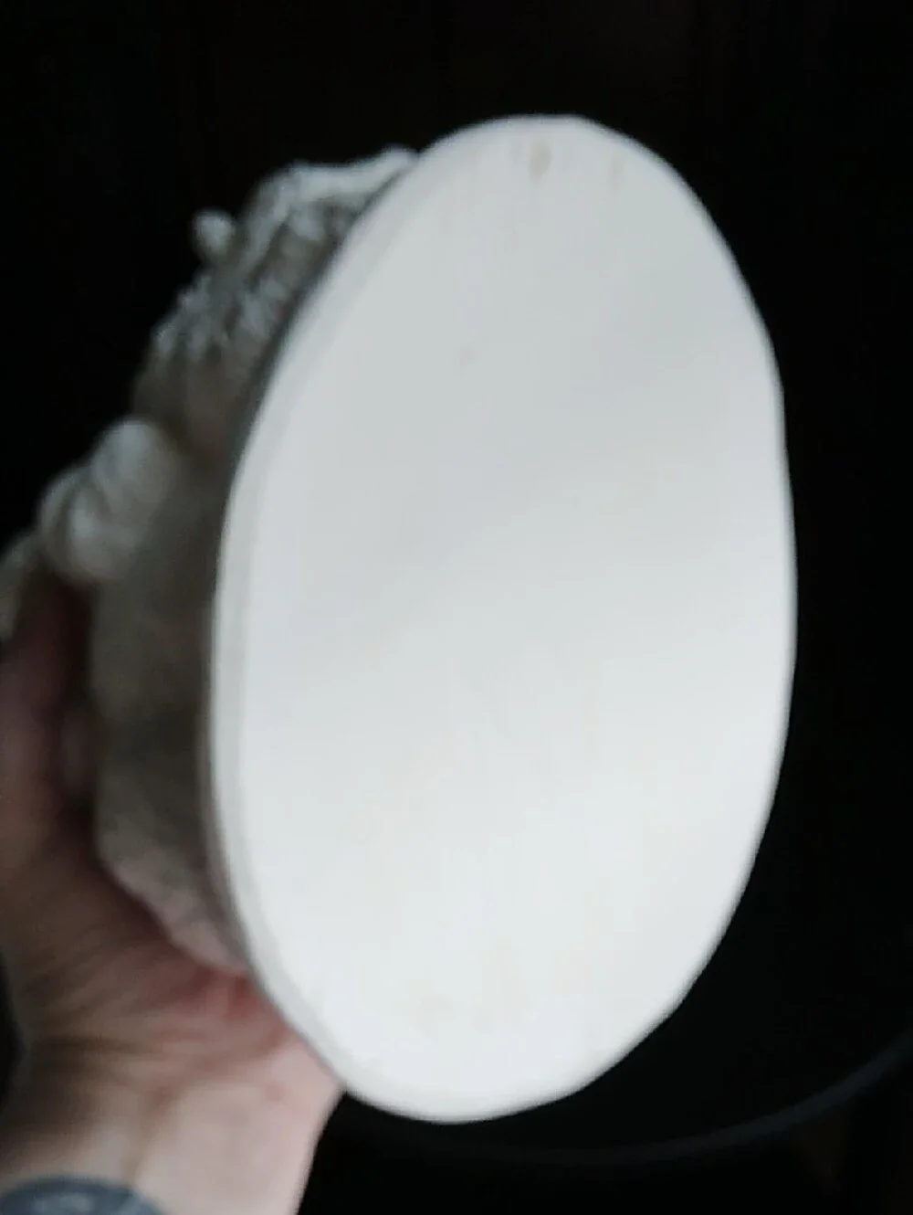 White Santa on Polar Bear Plaster Sculpture
